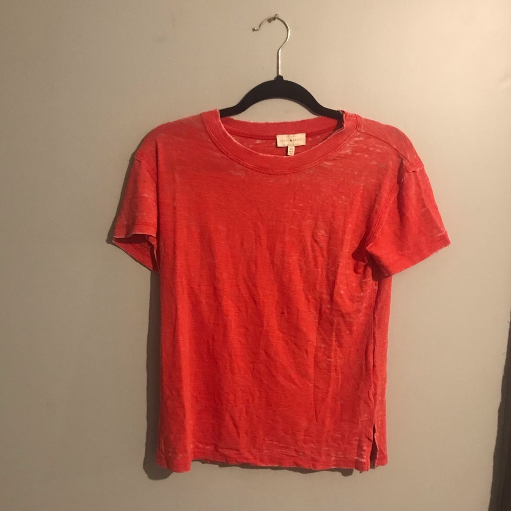 Women’s red lucky brand t-shirt